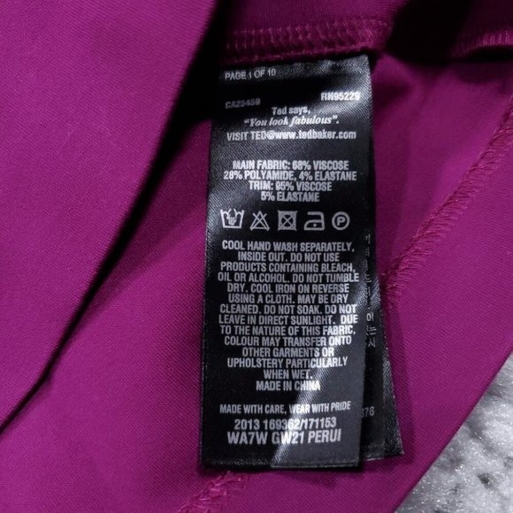 Ted Baker Frill Detail Bardot Top Ruffle Purple NWT Ted Size 0 US Women's 2 - Picture 9 of 10